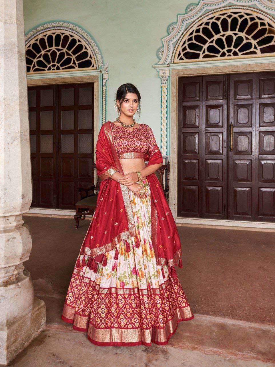 Women's Tussar Silk Patola Print Lehenga Choli with Dupatta ? Foil Work Stitched Lehenga Set - Image 7